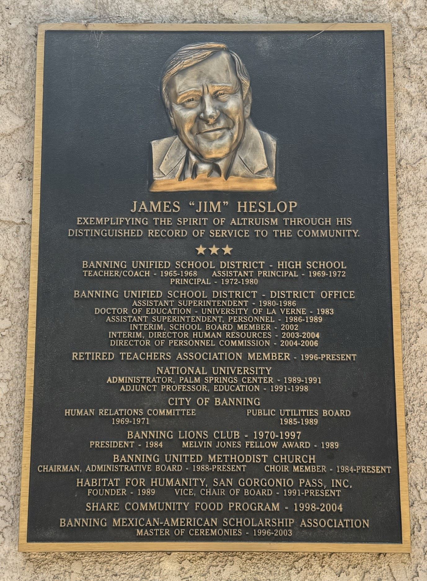 Existing Plaque - Heslop